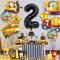 Construction Truck Balloons Party Supplies for Boys 2nd Birthday